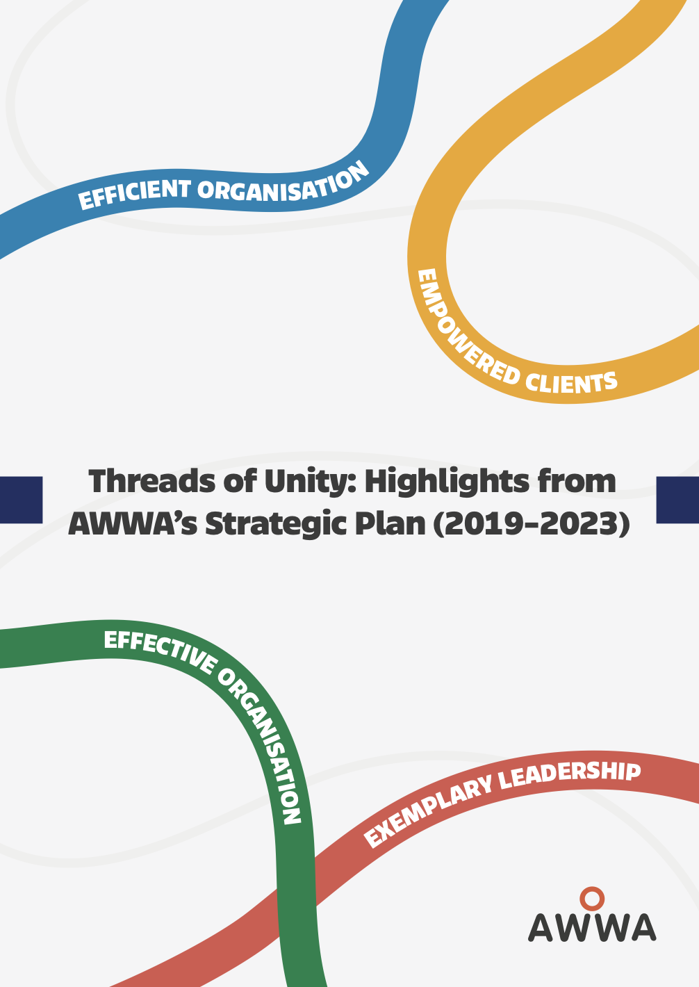 Cover of the Threads of Unity: Highlights from AWWA's Strategic Plan 2019-2023