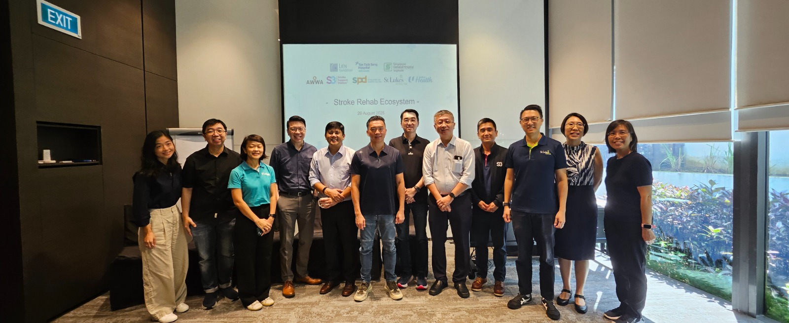 Group of people at a stroke rehab ecosystem